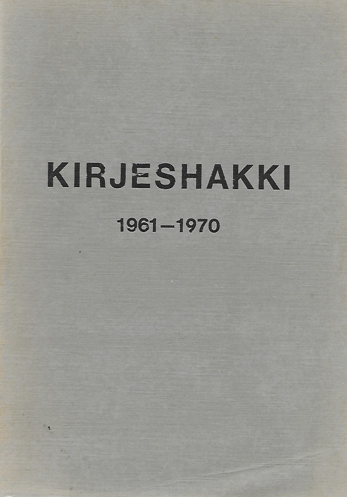 Kirjeshakki 1961-1970